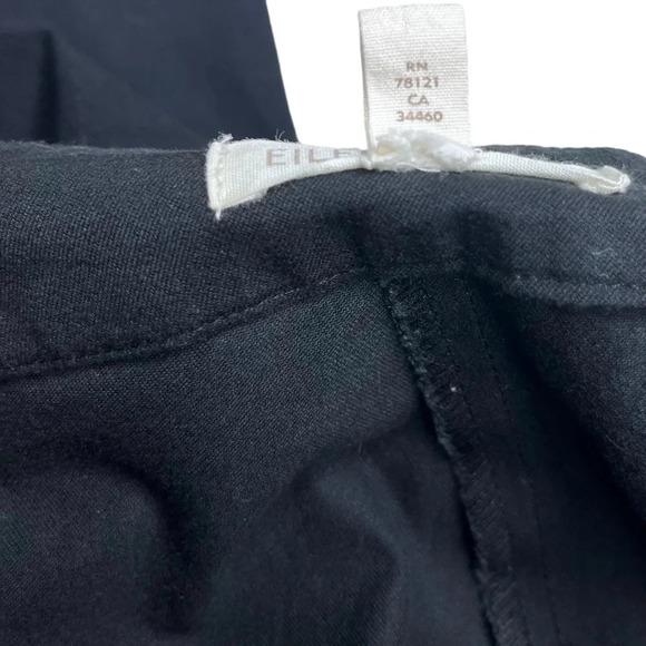 Eileen Fisher Black Cotton Slim Fit Ankle Pant with Ankle Zipper Size Medium - Picture 10 of 12